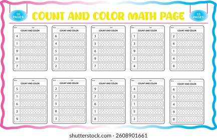Number counting and color worksheet