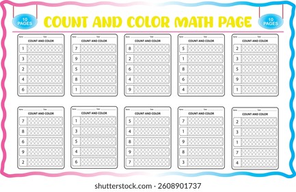 Number counting and color worksheet