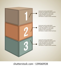 number cubes over vintage background vector illustration