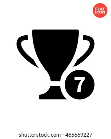Number of cups Icon Flat Style Isolated Vector Illustration