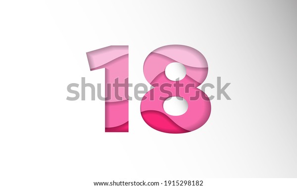 The\
number for the date in one-month Background Template. Holiday\
Vector Illustration of Paper Cut Number 18. The date in one-month\
Paper Cut Background Festive Poster or Banner\
Design