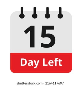 number of day left calendar style isolated sign and icon