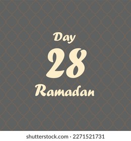 Number day of Ramadan, vector art illustration with detail pattern in background, counting day, for background and wallpapera 
