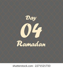 Number day of Ramadan, vector art illustration with detail pattern in background, counting day, for background and wallpapera 