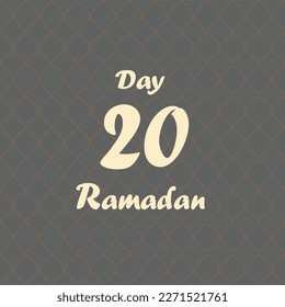 Number day of Ramadan, vector art illustration with detail pattern in background, counting day, for background and wallpapera 