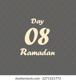 Number day of Ramadan, vector art illustration with detail pattern in background, counting day, for background and wallpapera 