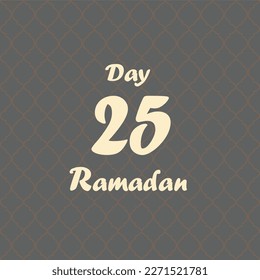 Number day of Ramadan, vector art illustration with detail pattern in background, counting day, for background and wallpapera 