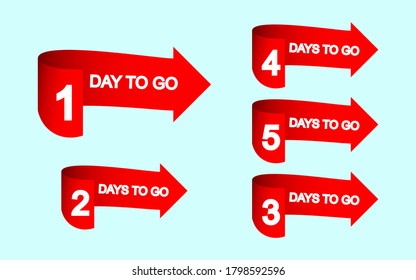 Number days to go countdown or days left countdown vector illustration template design, eps 10 easy to modify from number one 
