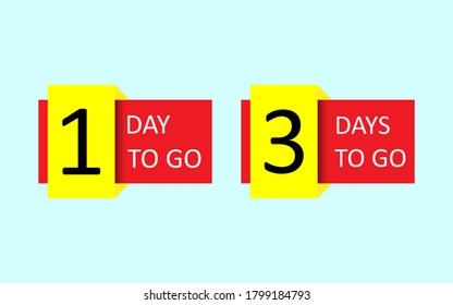 Number days to go countdown or days left countdown vector illustration template design, eps 10 easy to modify from number one 
