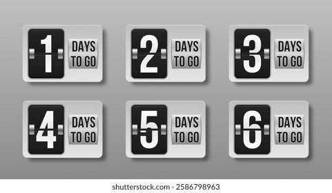 Number of Days to go. Countdown left days. Count time sale.  