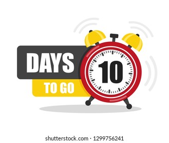 Number of days to go flat icon. Vector stock flat illustration