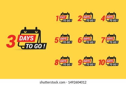 Number days to go a last countdown vector illustration template, can be use for promotion, sale, landing page, template, ui, web, mobile app, poster, banner, flyer