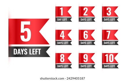 number of days to go template for retail or online store vector