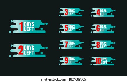 Number of days left badge design for offer promotion and sale.
