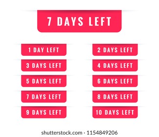 number of days left badge or label design