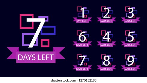 Number of days left badge, for promotion, sale, template, flyer,banner, poster and other