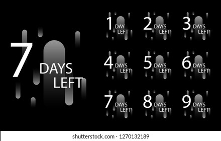 Number of days left badge, for promotion, sale, template, flyer,banner, poster and other