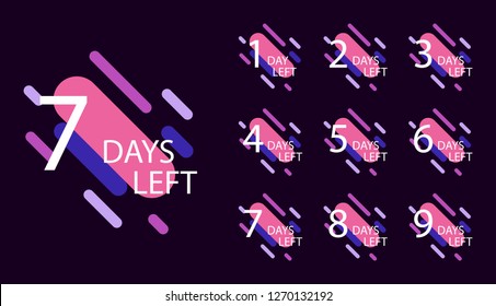 Number of days left badge, for promotion, sale, template, flyer,banner, poster and other