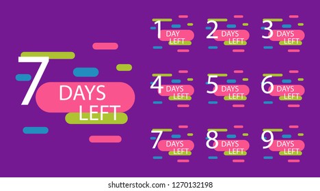 Number of days left badge, for promotion, sale, template, flyer,banner, poster and other
