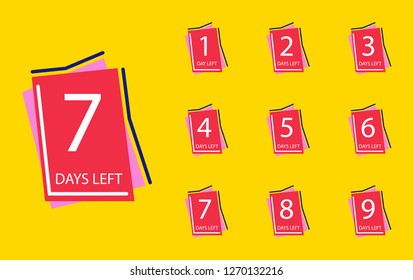 Number of days left badge, for promotion, sale, template, flyer,banner, poster and other