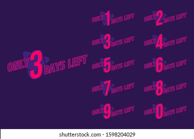 number of days left badge for promotion. countdown sales vector illustration.