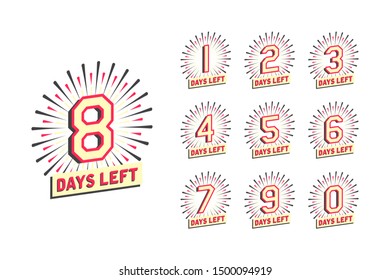 number of days left badge for sale or promotion. vector illustration
