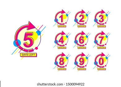 number of days left badge for sale or promotion. vector illustration

