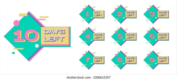 number of days left badge for sale or promotion. Vector illustration