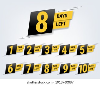 Number Of Days Left Banner Grey Background With Gradient Mesh, Vector Illustration