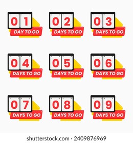 number of days left banner for sale and promotion 1 days to go