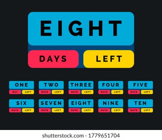 number of days left in button style design
