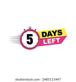 Number of days left countdown 5 days left