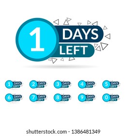 Number days left countdown blue color design vector illustration template eps 10 vector