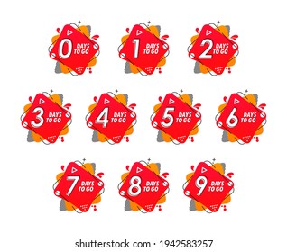 Number of Days Left. Countdown left days. Count time sale. Nine, eight, seven, six, five, four, three, two, one, zero days left.