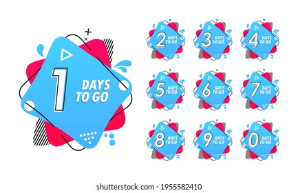 Number of Days Left. Countdown left days. Count time sale. Nine, eight, seven, six, five, four, three, two, one, zero days left.