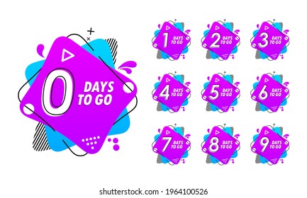 Number of Days Left. Countdown left days. Count time sale. Nine, eight, seven, six, five, four, three, two, one, zero days left.