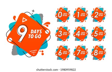 Number of Days Left. Countdown left days. Count time sale. Nine, eight, seven, six, five, four, three, two, one, zero days left.