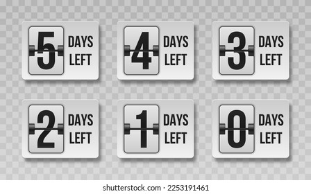 Number of Days Left. Countdown left days. Count time sale.