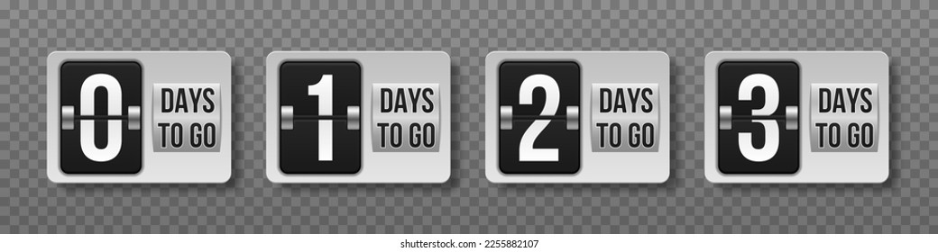 Número de días de cuenta regresiva. Cuenta el tiempo de venta.