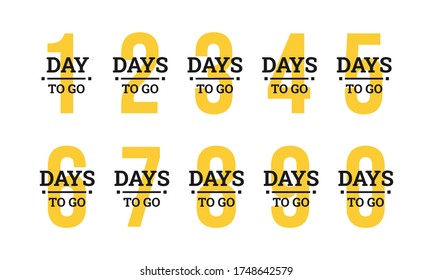 Number days left countdown element design template. Vector for company or corporate business project. Eps 10 illustration.