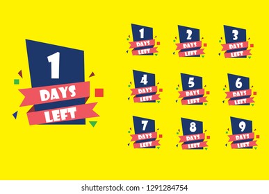 Number Days Left Countdown Illustration Template Stock Vector (Royalty ...