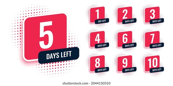 number of days left countdown timer banners