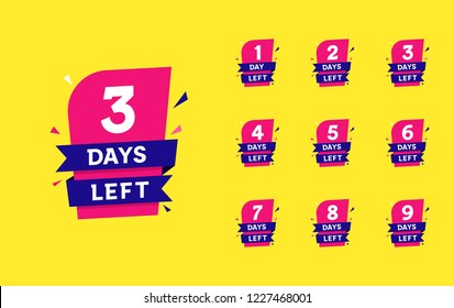 Number days left countdown vector illustration template, can be use for promotion, sale, landing page, template, ui, web, mobile app, poster, banner, flyer