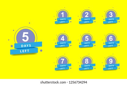 Number days left countdown vector illustration template