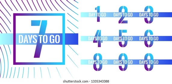 Number days left countdown vector illustration template
