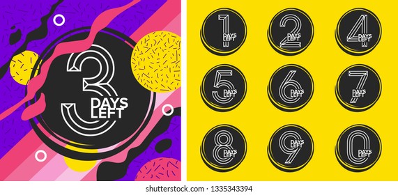 Number days left countdown vector illustration template