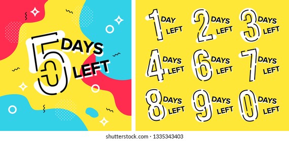 Number days left countdown vector illustration template