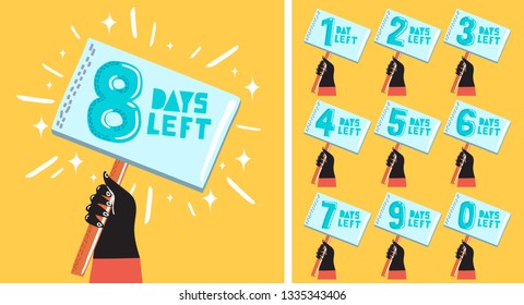 Number days left countdown vector illustration template
