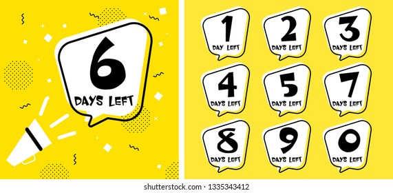 Number Days Left Countdown Vector Illustration Template