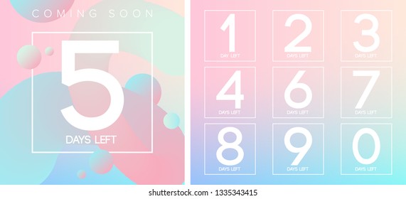 Number Days Left Countdown Vector Illustration Template